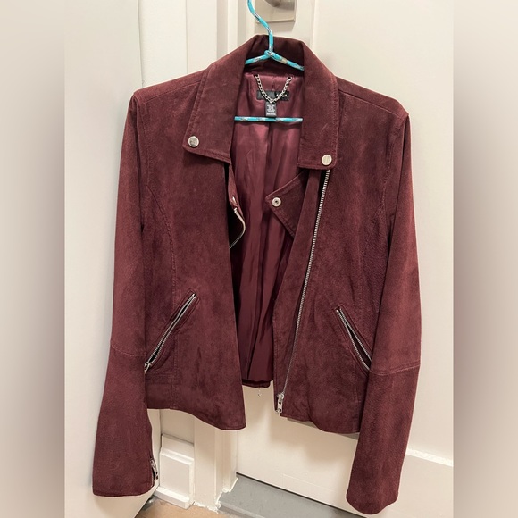 Aqua Jackets & Blazers - AQUA Suede Moto Jacket